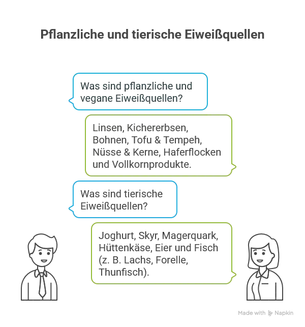 Pflanzliche und tierische Proteine